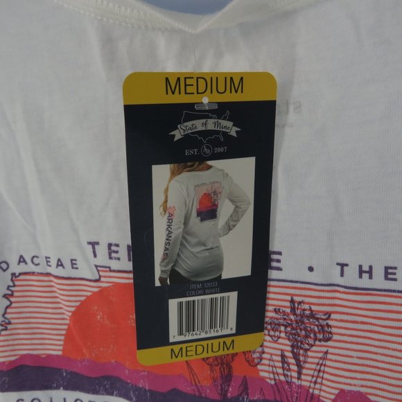 State Of Mine Tennessee Women's White Shirt Medium New With Tags - Picture 6 of 6